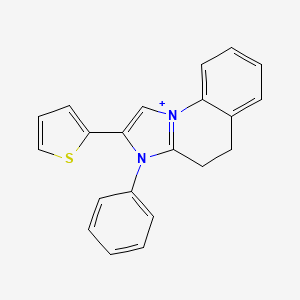 molecular formula C21H17N2S+ B1225474 3-Phenyl-2-thiophen-2-yl-4,5-dihydroimidazo[1,2-a]quinolin-10-ium 