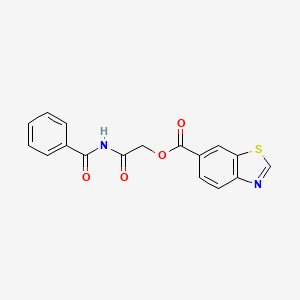 molecular formula C17H12N2O4S B1225477 1,3-Benzothiazole-6-carboxylic acid (2-benzamido-2-oxoethyl) ester 