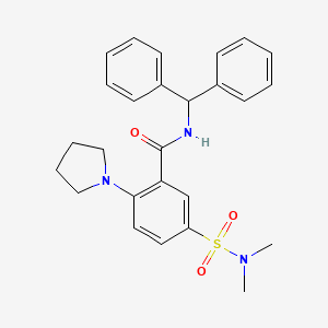 molecular formula C26H29N3O3S B1225479 5-(二甲基氨磺酰基)-N-(二苯甲基)-2-(1-吡咯烷基)苯甲酰胺 