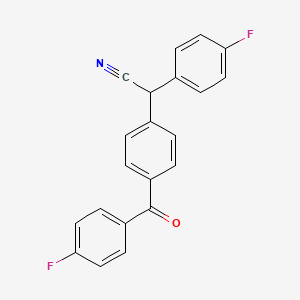 molecular formula C21H13F2NO B1225486 2-[4-(4-Fluorobenzoyl)phenyl]-2-(4-fluorophenyl)acetonitrile CAS No. 339115-12-7