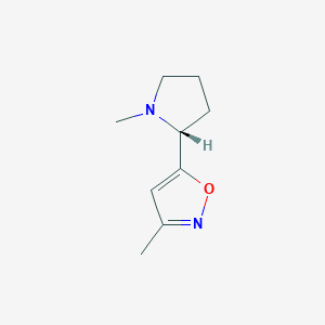molecular formula C9H14N2O B122550 (R)-3-Methyl-5-(1-methylpyrrolidin-2-yl)isoxazole CAS No. 147402-73-1