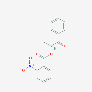 molecular formula C17H15NO5 B1225501 2-Nitrobenzoic acid [1-(4-methylphenyl)-1-oxopropan-2-yl] ester 