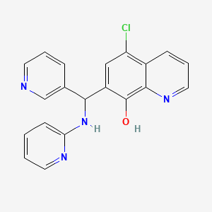 molecular formula C20H15ClN4O B1225503 5-氯-7-[3-吡啶基-(2-吡啶基氨基)甲基]-8-喹啉酚 