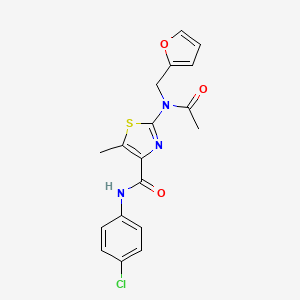 molecular formula C18H16ClN3O3S B1225505 2-[acetyl(2-furanylmethyl)amino]-N-(4-chlorophenyl)-5-methyl-4-thiazolecarboxamide 