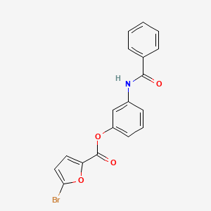 molecular formula C18H12BrNO4 B1225508 5-Bromo-2-furancarboxylic acid (3-benzamidophenyl) ester 
