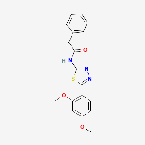 molecular formula C18H17N3O3S B1225515 N-[5-(2,4-二甲氧基苯基)-1,3,4-噻二唑-2-基]-2-苯基乙酰胺 
