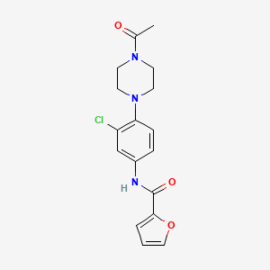 molecular formula C17H18ClN3O3 B1225519 N-[4-(4-acetyl-1-piperazinyl)-3-chlorophenyl]-2-furancarboxamide 