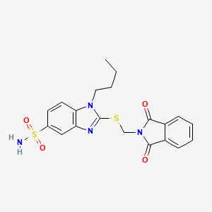 molecular formula C20H20N4O4S2 B1225520 1-丁基-2-[(1,3-二氧代-2-异吲哚基)甲硫基]-5-苯并咪唑磺酰胺 