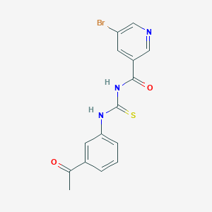 molecular formula C15H12BrN3O2S B1225521 N-[(3-乙酰苯胺)-亚磺酰亚甲基]-5-溴-3-吡啶甲酰胺 