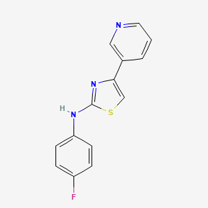 molecular formula C14H10FN3S B1225522 N-(4-氟苯基)-4-(3-吡啶基)-2-噻唑胺 