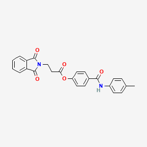 molecular formula C25H20N2O5 B1225525 3-(1,3-二氧代-2-异吲哚基)丙酸 [4-[(4-甲基苯胺基)-氧代甲基]苯基] 酯 