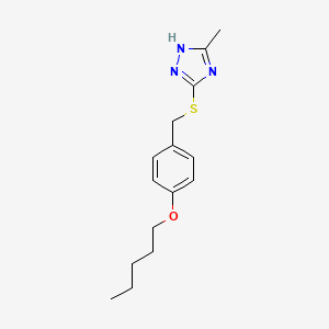 molecular formula C15H21N3OS B1225528 5-methyl-3-[(4-pentoxyphenyl)methylthio]-1H-1,2,4-triazole 