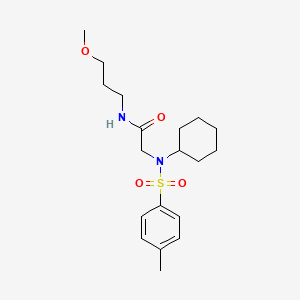 molecular formula C19H30N2O4S B1225531 2-[环己基-(4-甲苯基)磺酰氨基]-N-(3-甲氧基丙基)乙酰胺 