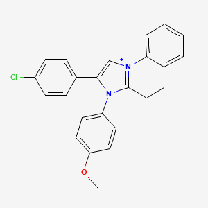 molecular formula C24H20ClN2O+ B1225532 2-(4-氯苯基)-3-(4-甲氧基苯基)-4,5-二氢咪唑并[1,2-a]喹啉-10-鎓 