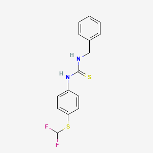 molecular formula C15H14F2N2S2 B1225534 1-[4-(Difluoromethylthio)phenyl]-3-(phenylmethyl)thiourea 
