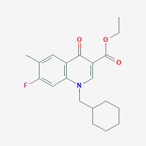 molecular formula C20H24FNO3 B12255340 Ethyl 1-(cyclohexylmethyl)-7-fluoro-6-methyl-4-oxo-1,4-dihydroquinoline-3-carboxylate 