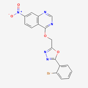 molecular formula C17H10BrN5O4 B1225540 2-(2-Bromophenyl)-5-[(7-nitro-4-quinazolinyl)oxymethyl]-1,3,4-oxadiazole 