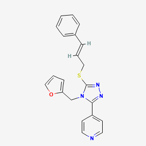 molecular formula C21H18N4OS B1225543 4-{4-(2-呋喃甲基)-5-[(3-苯基-2-丙烯-1-基)硫]-4H-1,2,4-三唑-3-基}吡啶 