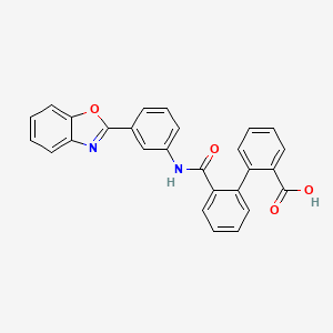 molecular formula C27H18N2O4 B1225545 2-[2-[[3-(1,3-Benzoxazol-2-yl)anilino]-oxomethyl]phenyl]benzoic acid 