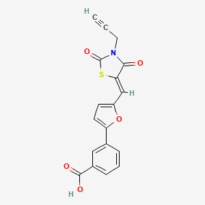 molecular formula C18H11NO5S B1225546 3-(5-{(Z)-[2,4-dioxo-3-(prop-2-yn-1-yl)-1,3-thiazolidin-5-ylidene]methyl}furan-2-yl)benzoic acid 