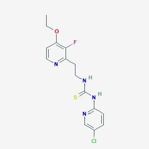 molecular formula C15H16ClFN4OS B1225554 N-[[3-Fluoro-4-ethoxy-pyrid-2-YL]ethyl]-N'-[5-chloro-pyridyl]-thiourea 