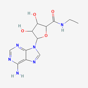 molecular formula C12H16N6O4 B1225562 5-(6-aminopurin-9-yl)-N-ethyl-3,4-dihydroxy-2-oxolanecarboxamide 