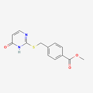 molecular formula C13H12N2O3S B12255632 Methyl 4-{[(4-hydroxypyrimidin-2-yl)sulfanyl]methyl}benzoate 