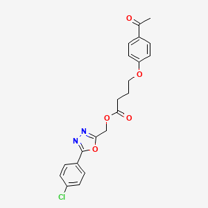 4-(4-Acetylphenoxy)butanoic acid [5-(4-chlorophenyl)-1,3,4-oxadiazol-2-yl]methyl ester