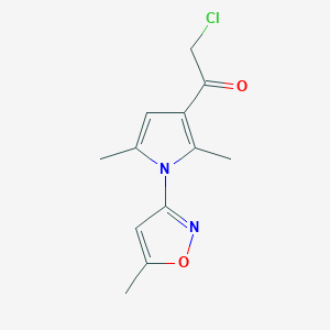 molecular formula C12H13ClN2O2 B1225572 2-Chloro-1-[2,5-dimethyl-1-(5-methyl-3-isoxazolyl)-3-pyrrolyl]ethanone CAS No. 747411-07-0