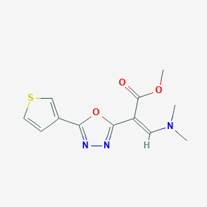 molecular formula C12H13N3O3S B12255860 methyl (2Z)-3-(dimethylamino)-2-[5-(thiophen-3-yl)-1,3,4-oxadiazol-2-yl]prop-2-enoate 