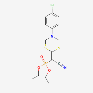 molecular formula C15H18ClN2O3PS2 B1225594 2-[5-(4-氯苯基)-1,3,5-二噻嗪-2-亚烷基]-2-二乙氧基磷酰基丙腈 