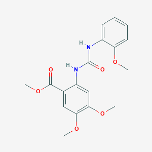 molecular formula C18H20N2O6 B1225596 4,5-二甲氧基-2-[[(2-甲氧基苯胺基)-氧亚甲基]氨基]苯甲酸甲酯 