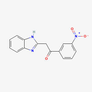 molecular formula C15H11N3O3 B1225600 2-(1H-苯并咪唑-2-基)-1-(3-硝基苯基)乙酮 