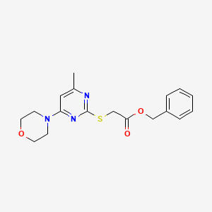 molecular formula C18H21N3O3S B12256046 Benzyl 2-((4-methyl-6-morpholinopyrimidin-2-yl)thio)acetate 