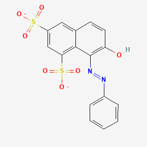 molecular formula C16H10N2O7S2-2 B1225615 7-hydroxy-8-[(E)-phenyldiazenyl]naphthalene-1,3-disulfonate 