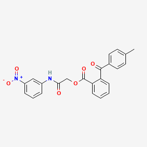 molecular formula C23H18N2O6 B1225630 2-[(4-Methylphenyl)-oxomethyl]benzoic acid [2-(3-nitroanilino)-2-oxoethyl] ester 