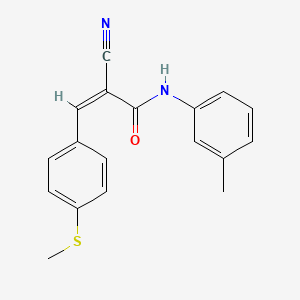 molecular formula C18H16N2OS B1225631 (Z)-2-cyano-N-(3-methylphenyl)-3-(4-methylsulfanylphenyl)prop-2-enamide 