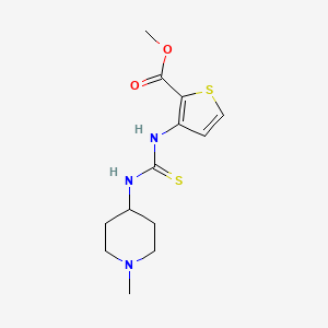 molecular formula C13H19N3O2S2 B12256312 Methyl 3-{[(1-methylpiperidin-4-yl)carbamothioyl]amino}thiophene-2-carboxylate 