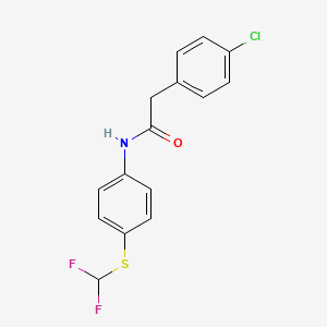 molecular formula C15H12ClF2NOS B1225632 2-(4-chlorophenyl)-N-[4-(difluoromethylthio)phenyl]acetamide 
