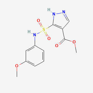 molecular formula C12H13N3O5S B12256352 methyl 5-[(3-methoxyphenyl)sulfamoyl]-1H-pyrazole-4-carboxylate 