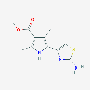 molecular formula C11H13N3O2S B1225640 5-(2-氨基-4-噻唑基)-2,4-二甲基-1H-吡咯-3-甲酸甲酯 