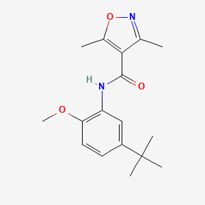 molecular formula C17H22N2O3 B1225642 N-(5-tert-butyl-2-methoxyphenyl)-3,5-dimethyl-4-isoxazolecarboxamide 