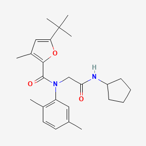 molecular formula C25H34N2O3 B1225643 5-叔丁基-N-[2-(环戊基氨基)-2-氧代乙基]-N-(2,5-二甲基苯基)-3-甲基-2-呋喃甲酰胺 