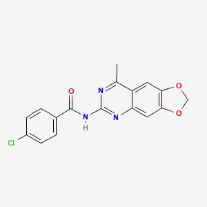 4-chloro-N-(8-methyl-[1,3]dioxolo[4,5-g]quinazolin-6-yl)benzamide