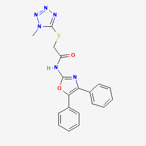 molecular formula C19H16N6O2S B1225646 N-(4,5-二苯基-2-恶唑基)-2-[(1-甲基-5-四唑基)硫代]乙酰胺 