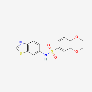 molecular formula C16H14N2O4S2 B1225649 N-(2-methyl-1,3-benzothiazol-6-yl)-2,3-dihydro-1,4-benzodioxin-6-sulfonamide 