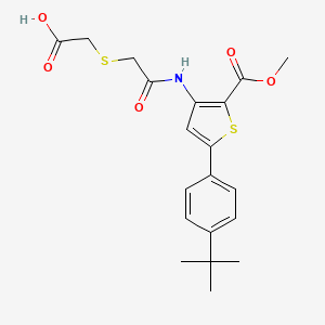 2-[[2-[[5-(4-Tert-butylphenyl)-2-methoxycarbonyl-3-thiophenyl]amino]-2-oxoethyl]thio]acetic acid