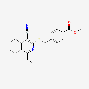 molecular formula C21H22N2O2S B12256703 Methyl 4-{[(4-cyano-1-ethyl-5,6,7,8-tetrahydroisoquinolin-3-yl)sulfanyl]methyl}benzoate 