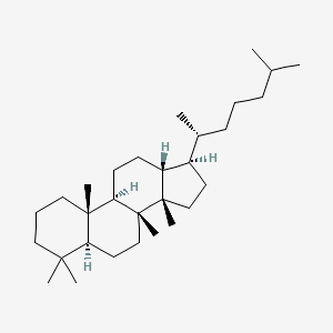 molecular formula C30H54 B1225671 (5S,8R,9R,10S,13R,14S,17R)-4,4,8,10,14-pentamethyl-17-[(2R)-6-methylheptan-2-yl]-2,3,5,6,7,9,11,12,13,15,16,17-dodecahydro-1H-cyclopenta[a]phenanthrene CAS No. 545-22-2