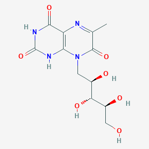 molecular formula C12H16N4O7 B1225672 D-Ribitol, 1-deoxy-1-(3,4-dihydro-7-hydroxy-6-methyl-2,4-dioxo-8(2H)-pteridinyl)- CAS No. 2184-54-5